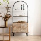 Meuble de salon en bois de style campagnard français avec motifs de feuilles