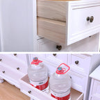 Meuble d'appoint rustique en bois blanc avec plusieurs tiroirs
