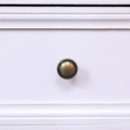Meuble d'appoint rustique en bois blanc avec plusieurs tiroirs