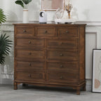 Meuble d'appoint rustique en bois blanc avec plusieurs tiroirs
