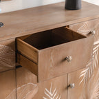 Meuble de salon en bois de style campagnard français avec motifs de feuilles