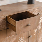 Meuble de salon en bois de style campagnard français avec motifs de feuilles