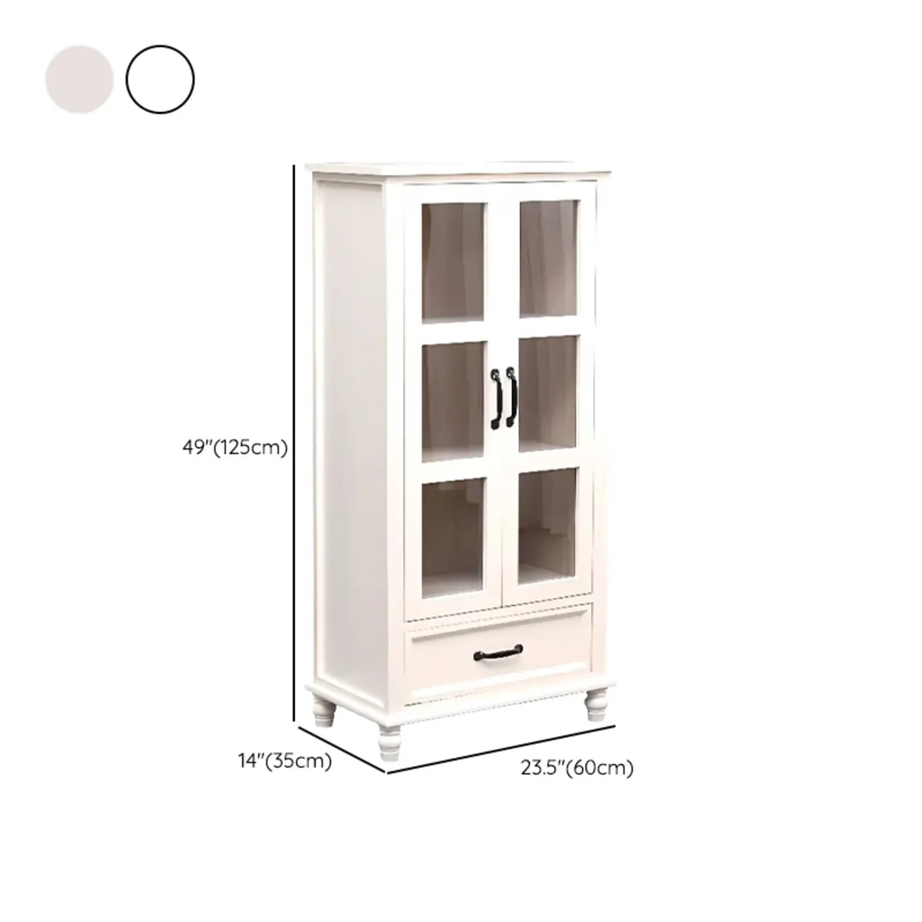 Meuble indépendant en bois massif blanc avec tiroirs