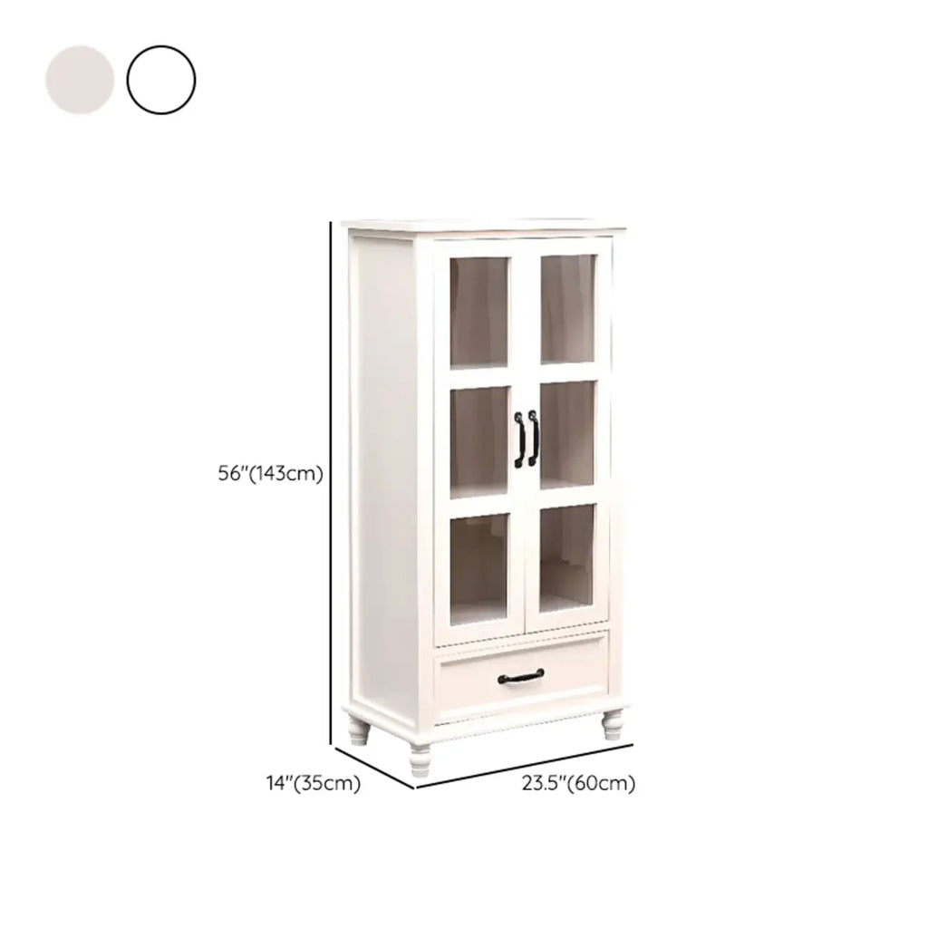 Meuble indépendant en bois massif blanc avec tiroirs
