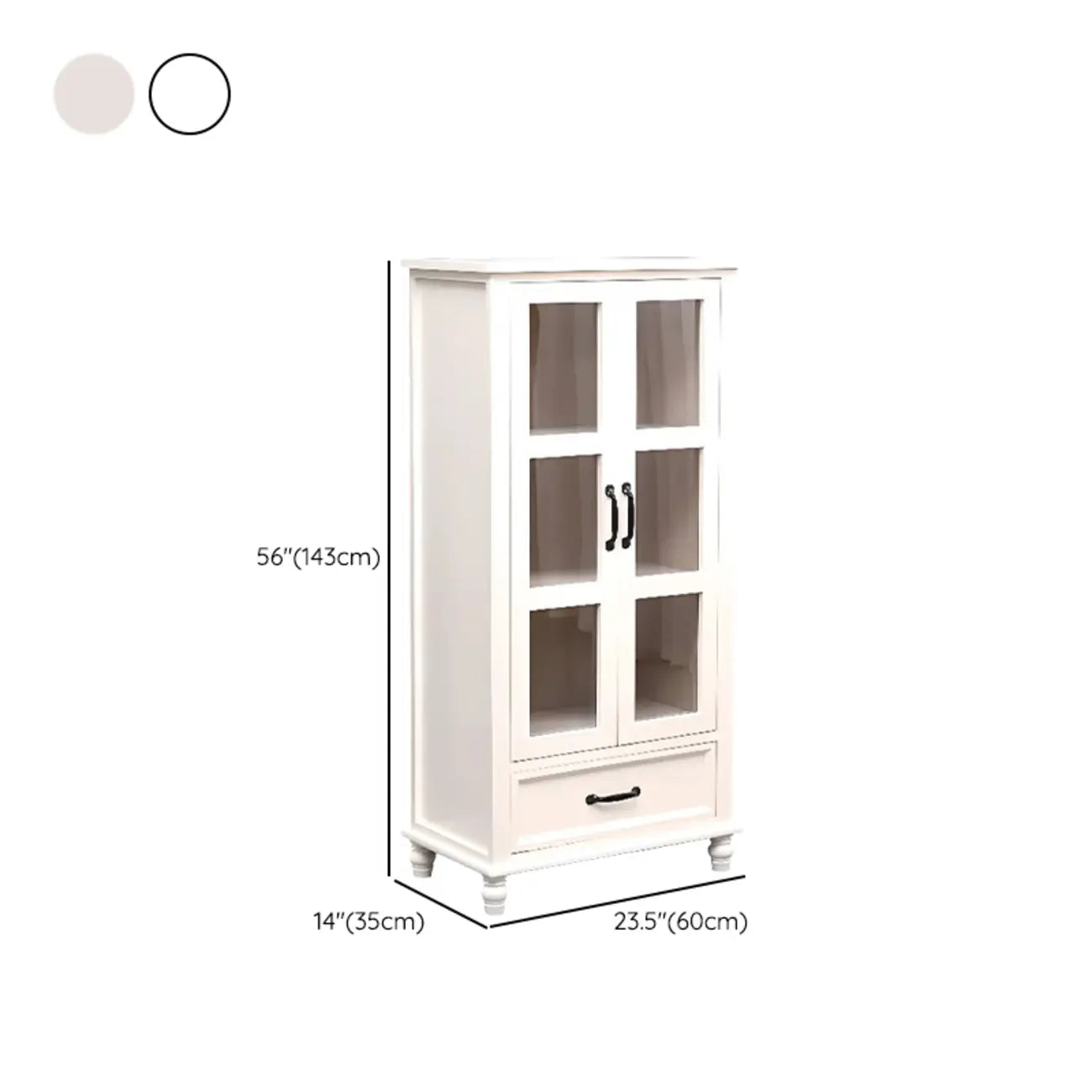 Meuble indépendant en bois massif blanc avec tiroirs