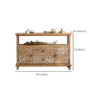 Meuble de salon en bois de style campagnard français avec motifs de feuilles