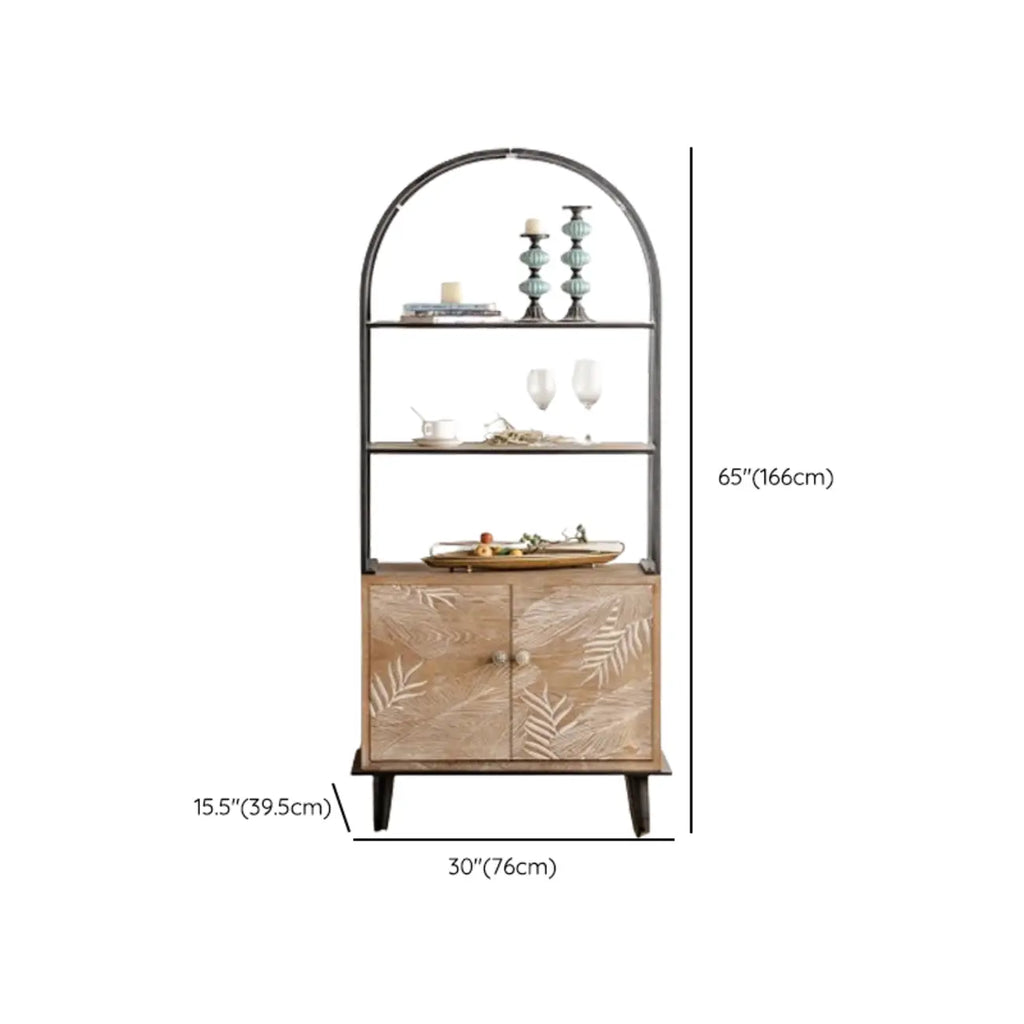 Meuble de salon en bois de style campagnard français avec motifs de feuilles