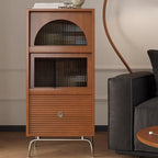 Meuble d'appoint indépendant en pin avec porte vitrée et rangement