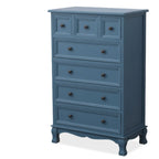 Meuble d'appoint rustique en bois blanc avec plusieurs tiroirs