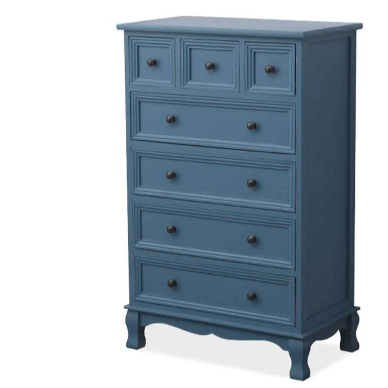 Meuble d'appoint rustique en bois blanc avec plusieurs tiroirs