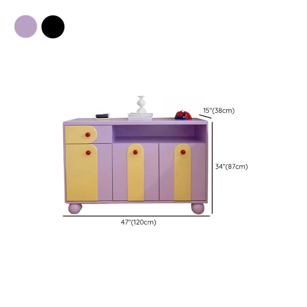 Adorabile mobiletto d'accento viola con mensola esterna