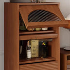 Meuble d'appoint indépendant en pin avec porte vitrée et rangement