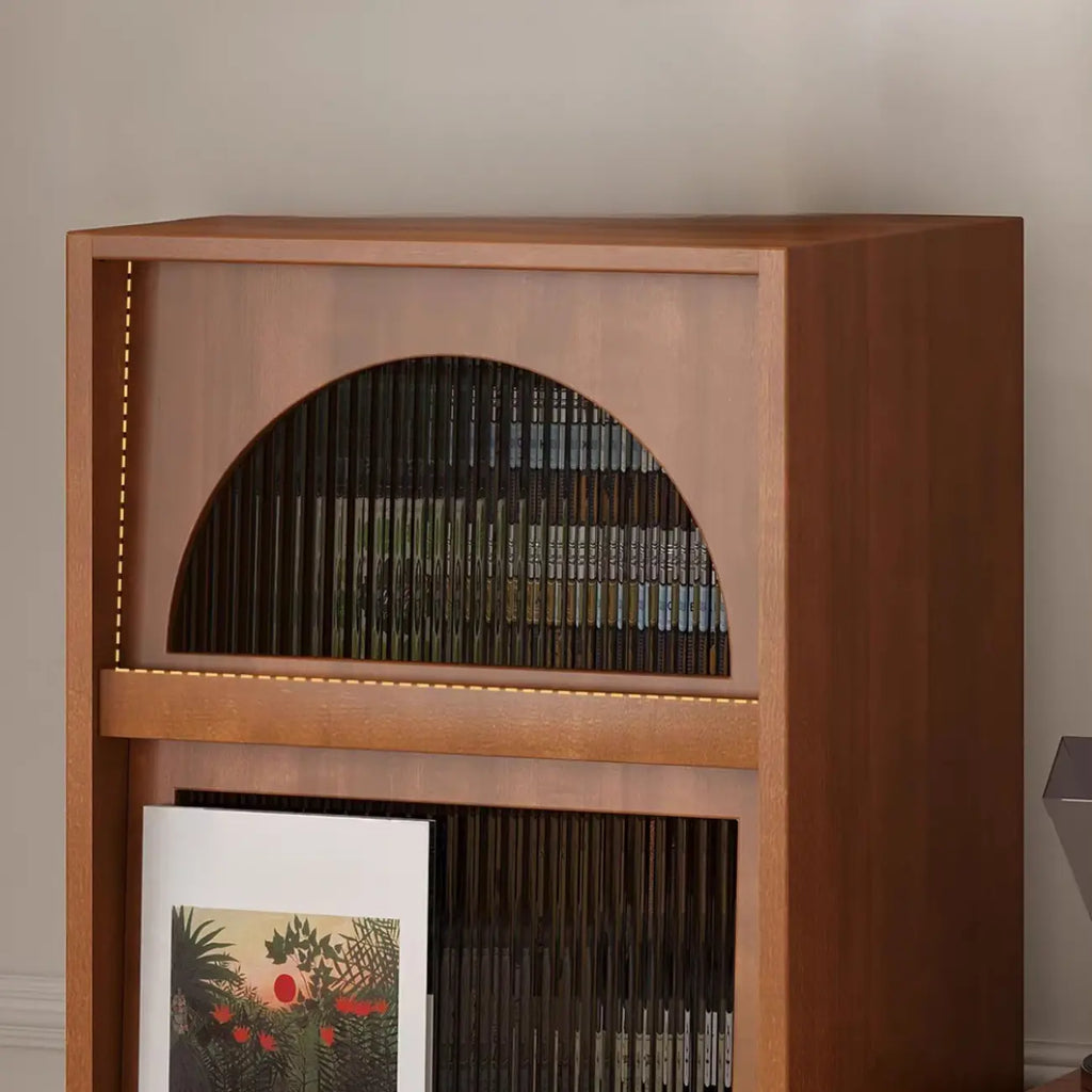 Meuble d'appoint indépendant en pin avec porte vitrée et rangement