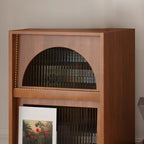 Meuble d'appoint indépendant en pin avec porte vitrée et rangement