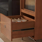 Meuble d'appoint indépendant en pin avec porte vitrée et rangement