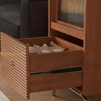 Meuble d'appoint indépendant en pin avec porte vitrée et rangement