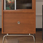 Meuble d'appoint indépendant en pin avec porte vitrée et rangement