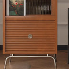 Meuble d'appoint indépendant en pin avec porte vitrée et rangement