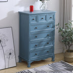 Meuble d'appoint rustique en bois blanc avec plusieurs tiroirs