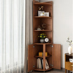 Vitrine d'angle moderne en bois brun avec grand espace de rangement