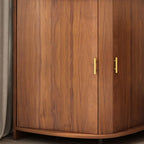 Vitrine d'angle moderne en bois brun avec grand espace de rangement