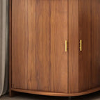 Vitrine d'angle moderne en bois brun avec grand espace de rangement