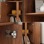 Vitrine d'angle moderne en bois brun avec grand espace de rangement