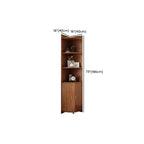 Vitrine d'angle moderne en bois brun avec grand espace de rangement