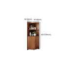Vitrine d'angle moderne en bois brun avec grand espace de rangement