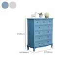 Meuble d'appoint rustique en bois blanc avec plusieurs tiroirs