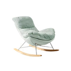 Fauteuil à bascule moderne sans accoudoirs, revêtu de flanelle, avec repose-pieds