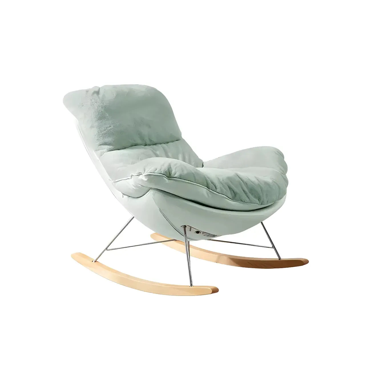 Fauteuil à bascule moderne sans accoudoirs, revêtu de flanelle, avec repose-pieds