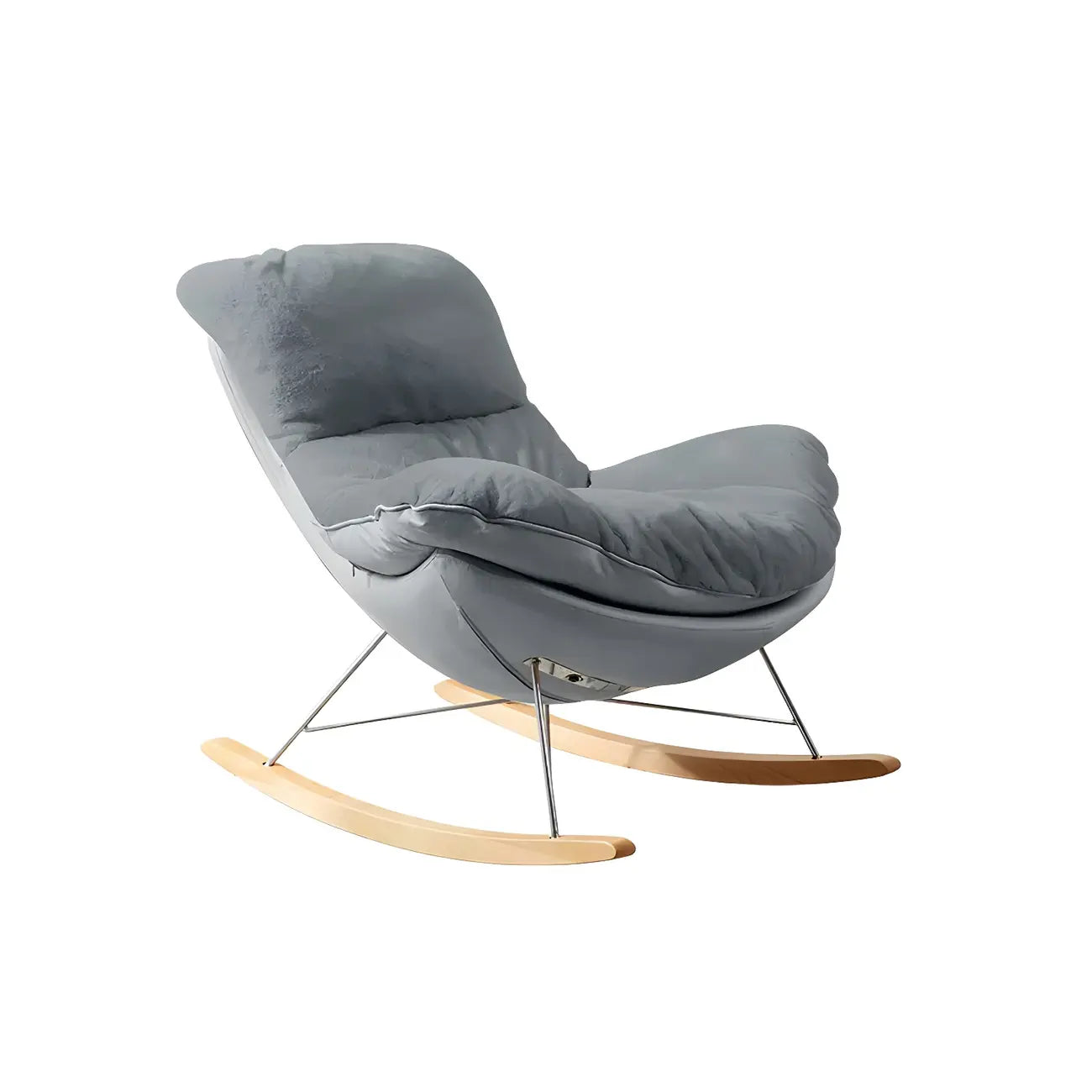 Fauteuil à bascule moderne sans accoudoirs, revêtu de flanelle, avec repose-pieds