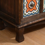 Armoire de rangement en bois brun de style campagnard français avec tiroirs