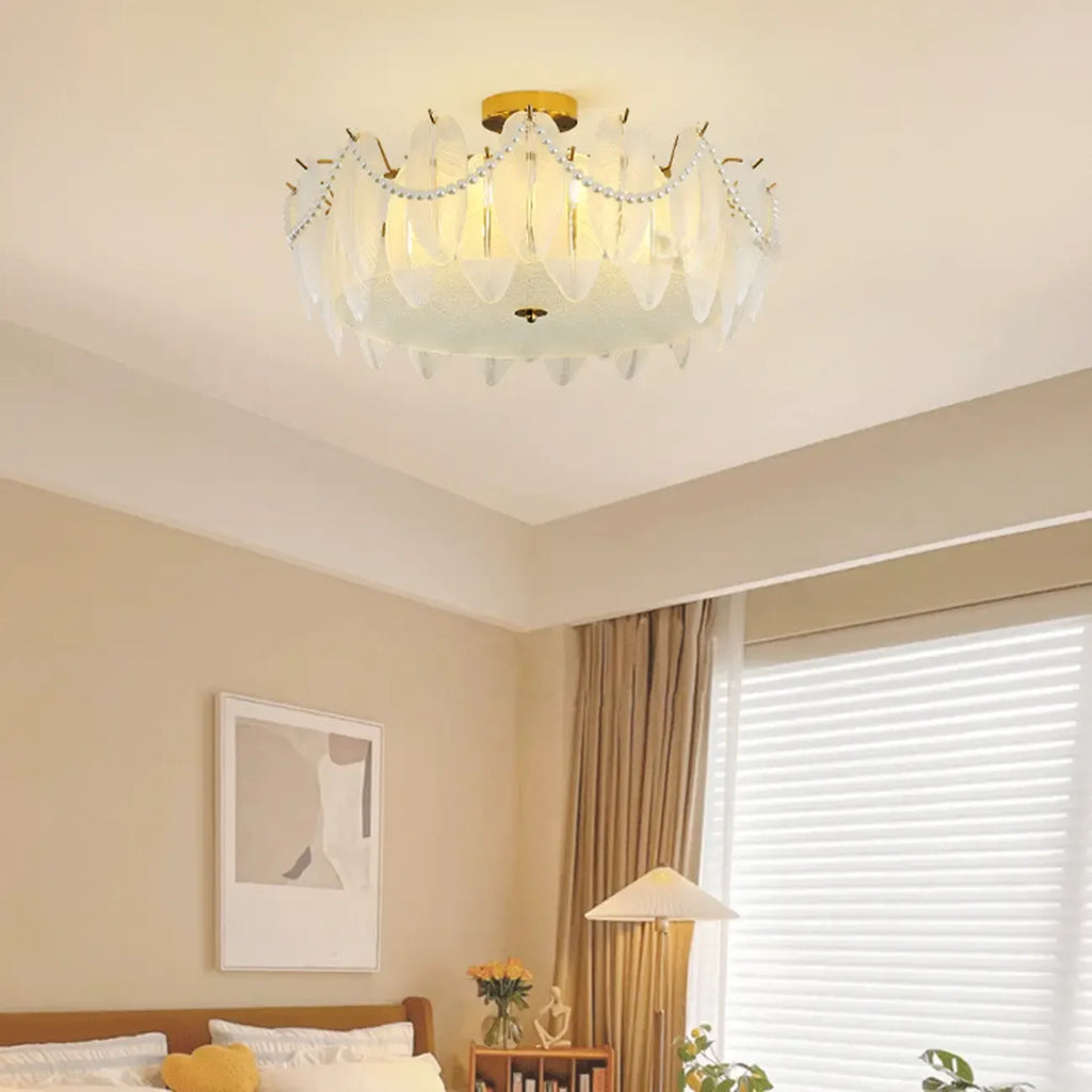 Plafonnier de luxe avec abat-jour d'ambiance pour salon