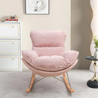 Fauteuil à bascule moderne sans accoudoirs, revêtu de flanelle, avec repose-pieds