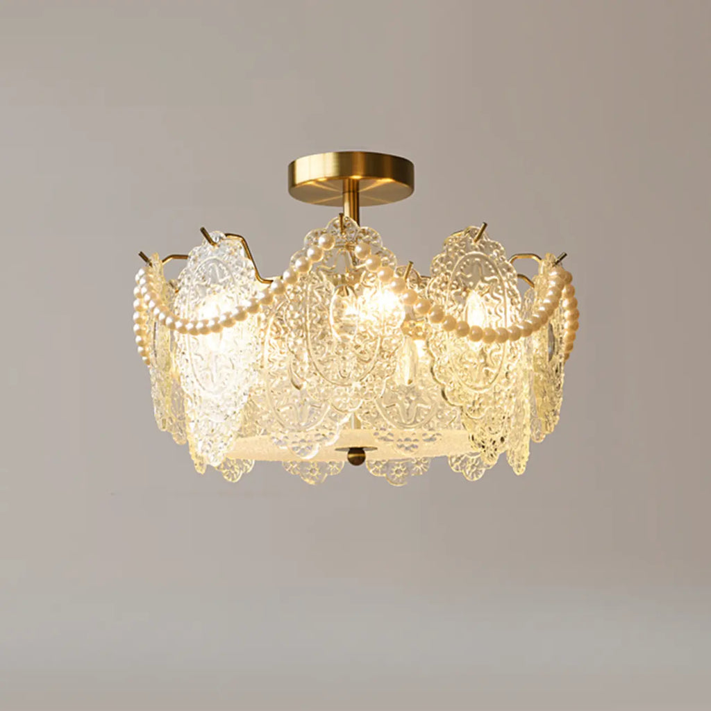 Plafonnier de luxe avec abat-jour d'ambiance pour salon