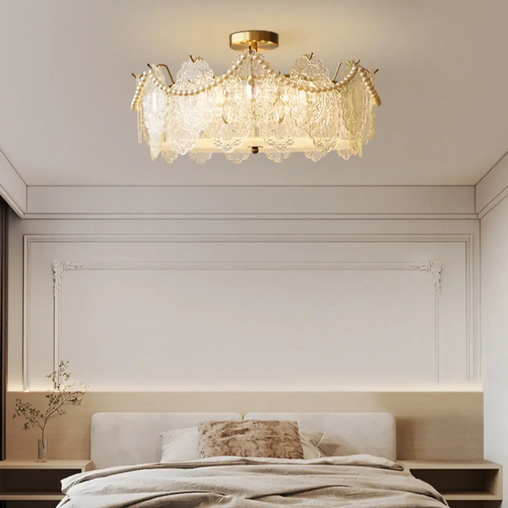 Plafonnier de luxe avec abat-jour d'ambiance pour salon