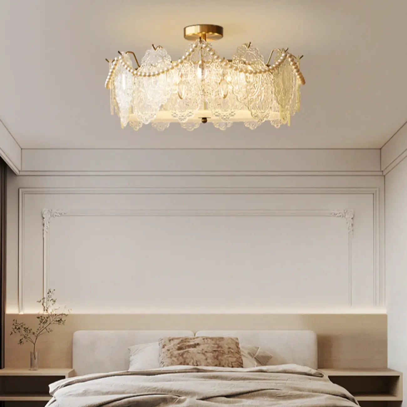Plafonnier de luxe avec abat-jour d'ambiance pour salon