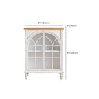 Armoire de rangement rectangulaire de style campagnard français avec porte vitrée cintrée