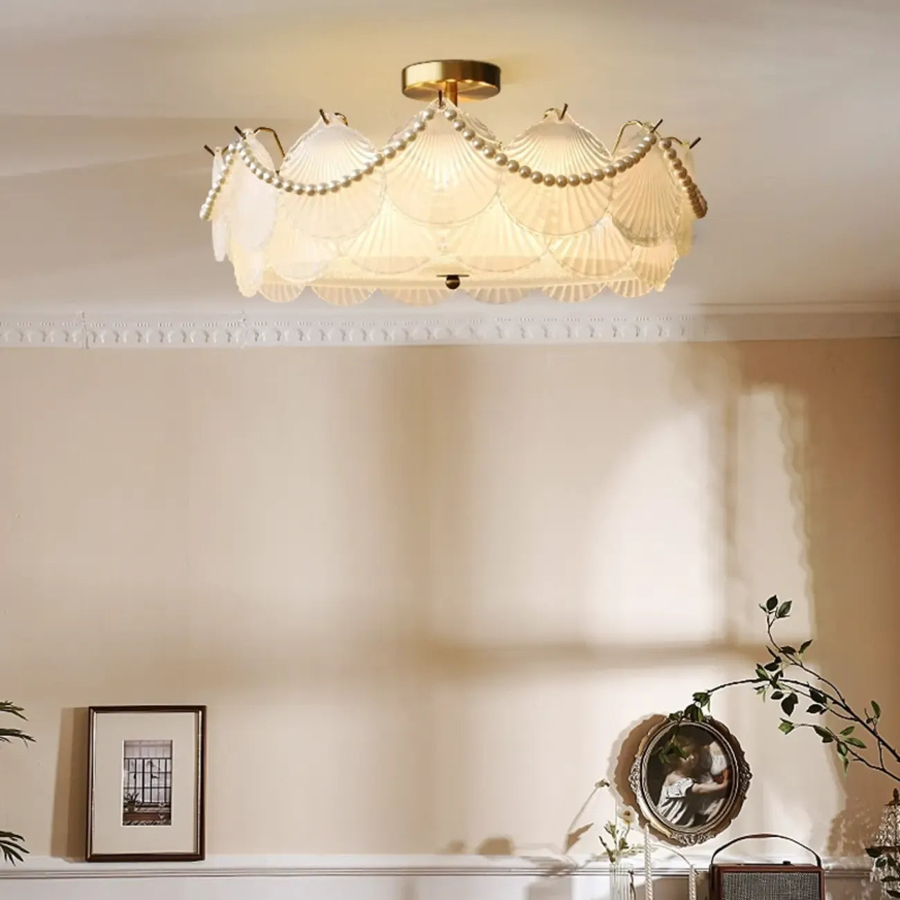 Plafonnier de luxe avec abat-jour d'ambiance pour salon