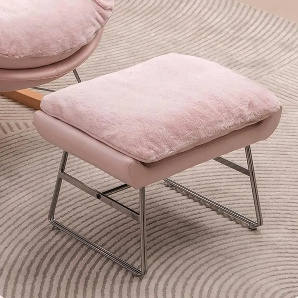 Fauteuil à bascule moderne sans accoudoirs, revêtu de flanelle, avec repose-pieds