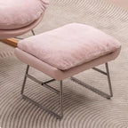 Fauteuil à bascule moderne sans accoudoirs, revêtu de flanelle, avec repose-pieds