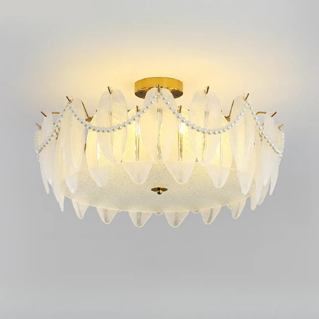 Plafonnier de luxe avec abat-jour d'ambiance pour salon