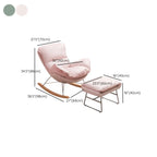 Fauteuil à bascule moderne sans accoudoirs, revêtu de flanelle, avec repose-pieds