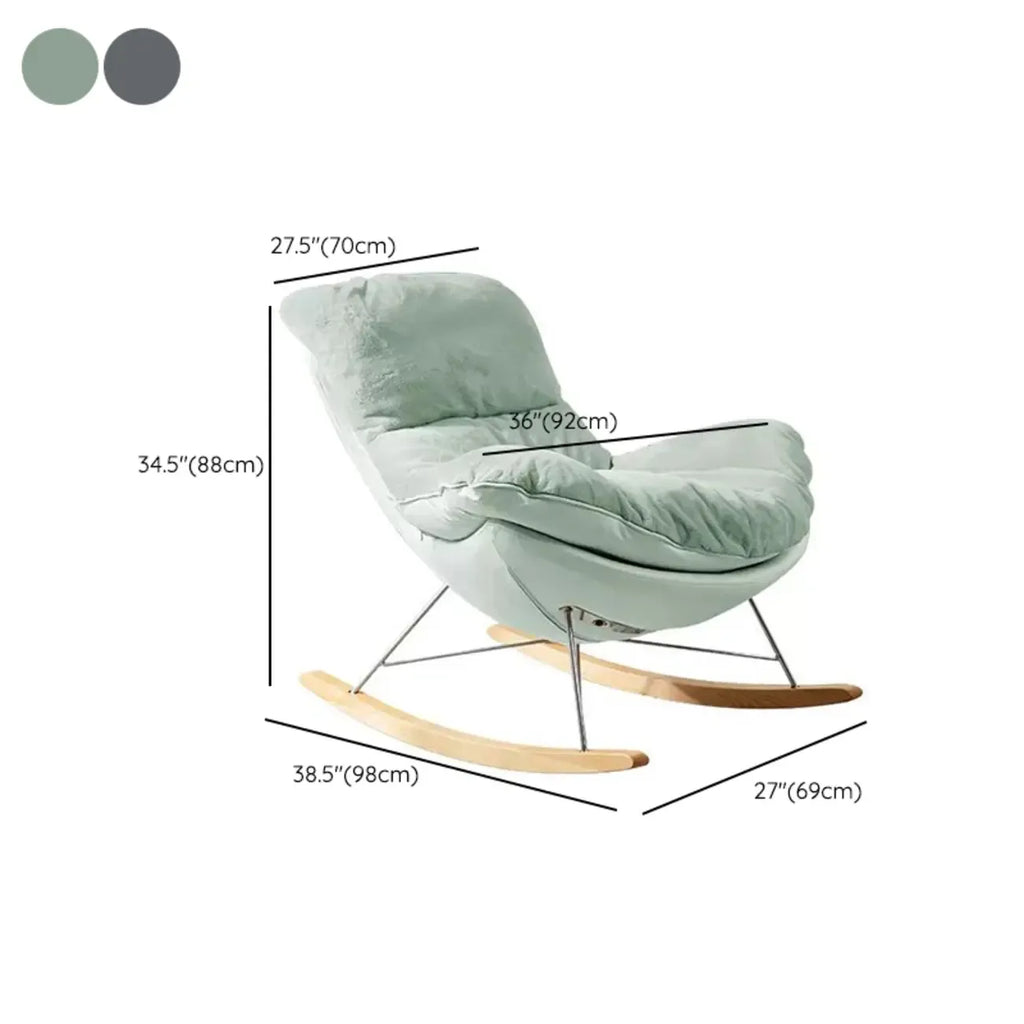 Fauteuil à bascule moderne sans accoudoirs, revêtu de flanelle, avec repose-pieds