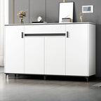 Meuble de cuisine minimaliste en bois blanc avec portes