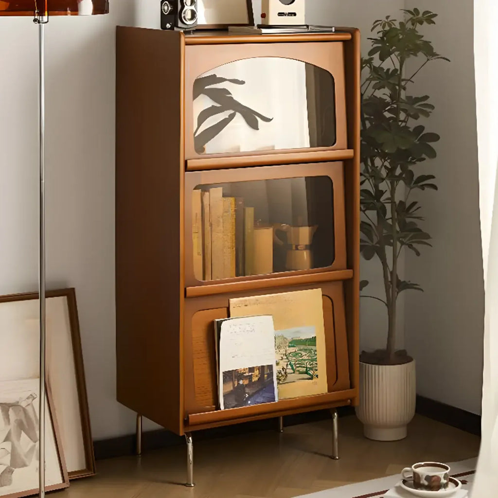 Mobiletto moderno in legno di pino con anta in vetro, 50 cm