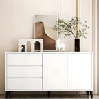 Grand meuble de rangement rectangulaire moderne en bois blanc
