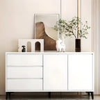 Grand meuble de rangement rectangulaire moderne en bois blanc